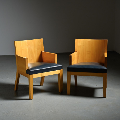 Pair of Stall armchairs by Christian Liaigre, circa 1990