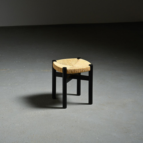 Meribel black ash stool, Charlotte Perriand, 1950