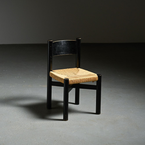 Meribel chair in black stained ash, Charlotte Perriand, circa 1950