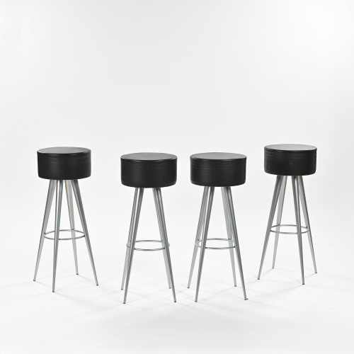 Golia metal and leather stools, Maurizio Peregalli, 1993