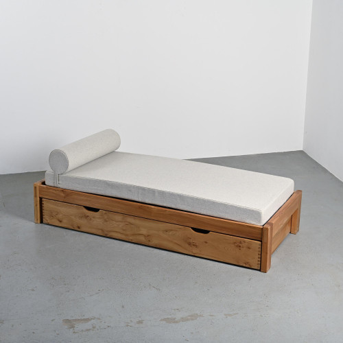 Solid Pine daybed, Atenor Edition, France, circa 1970