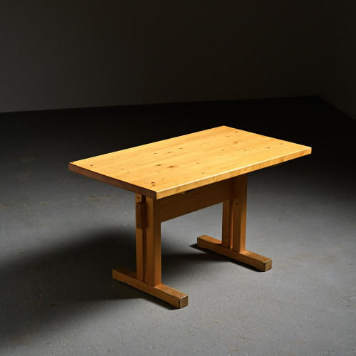 Solid Pine Dining Table, Les Arcs, France.