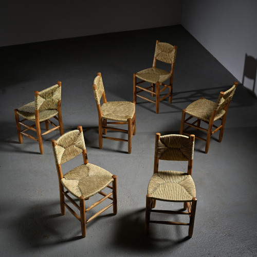 Set of 6 Chairs so-called  Bauche by Charlotte Perriand, circa 1960