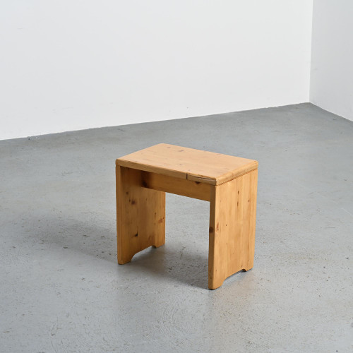 Solid Pine Stool, France circa 1975