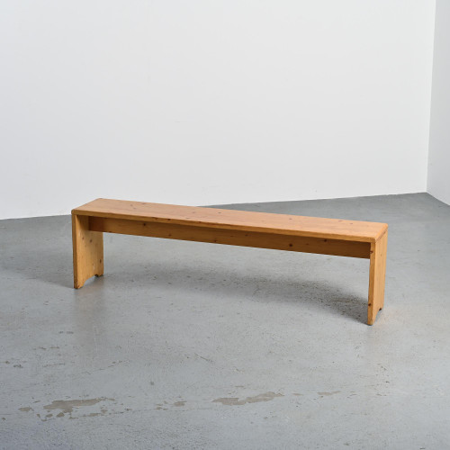 Solide Pine Bench from Les Arcs, France, circa 1969.