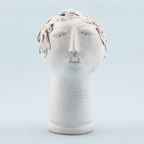 Rare Ceramic Sculpture of a Young Man, Robert et Jean Cloutier, circa 1990