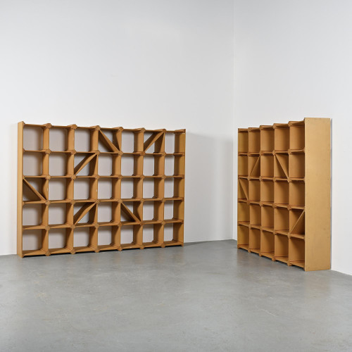 Module de rangement modulaire en pin massif,  France circa 1970