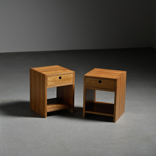 Paire de chevets en orme massif Pierre Chapo, circa 1970