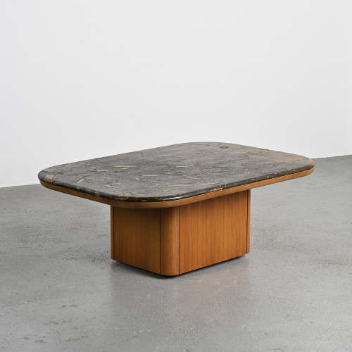 Fossil stone coffee table, Collection Fossile, Suisse, circa 1980