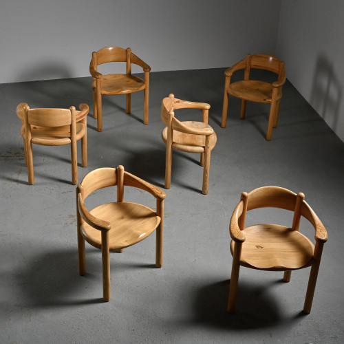 Suite de 6 chaises en pin massif par Rainer Daumiller, Danemark, vers 1970