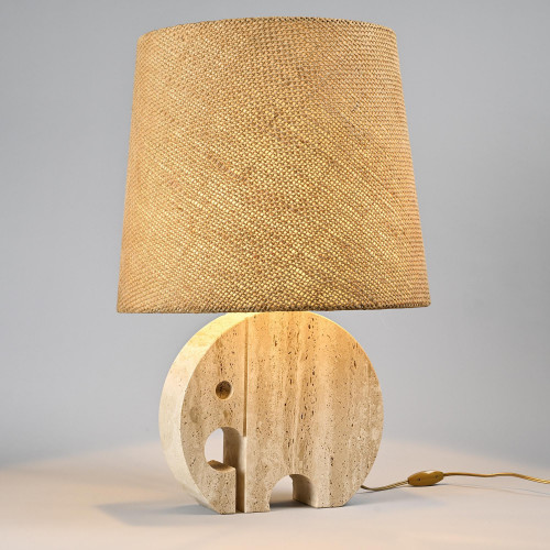 Lampe de table « Éléphant » en travertin par Fratelli Mannelli, Signa, vers 1970