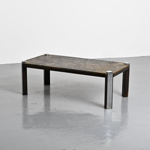 Table basse en pierre fossile, Collection Fossile, Suisse, circa 1980