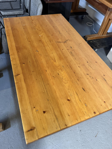 Solid Pine Dining Table, Les Arcs, France.