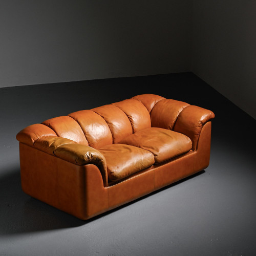 Canapé Cocker en cuir, Franco Bresciani pour Poltrona Frau, années 1970