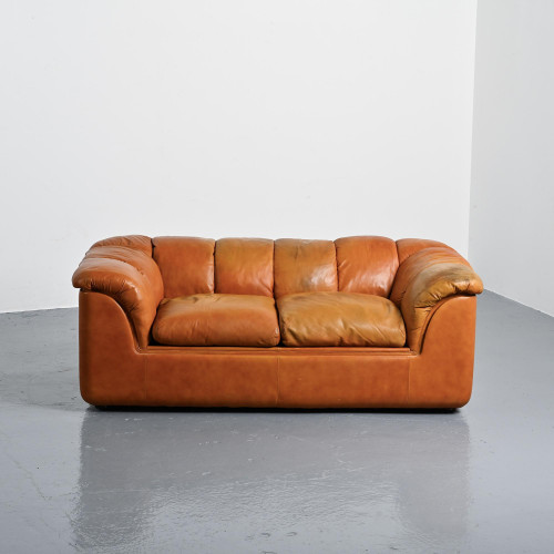 Canapé Cocker cuir, Bresciani, Poltrona Frau, circa 1975