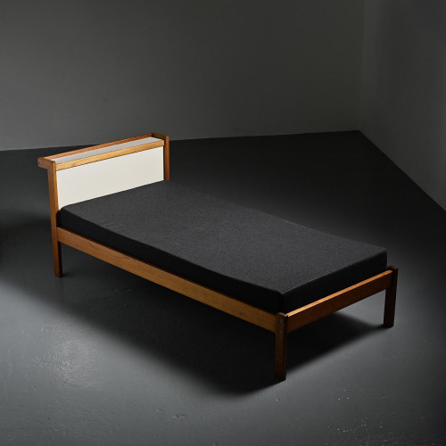 Mahogany bed with Tigette system by André Sornay, circa 1960