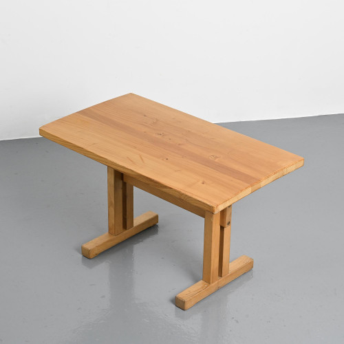Table rectangulaire en orme pour Les Arcs, Charlotte Perriand, années 1970