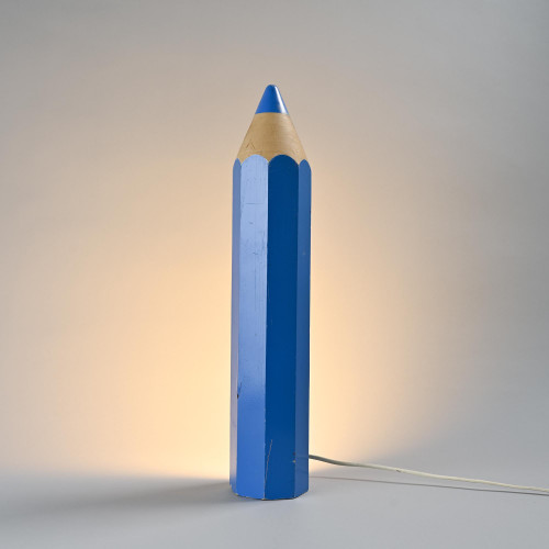 Painted wood pencil lamp by Michel Aroutcheff, circa 1980 Vilac