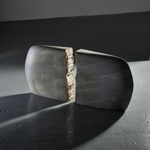 Two-part marble sculpture by Robert Neuhauser, Switzerland 1980s