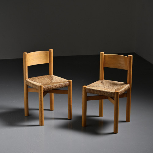 Paire de chaises Méribel par Charlotte Perriand, circa 1955