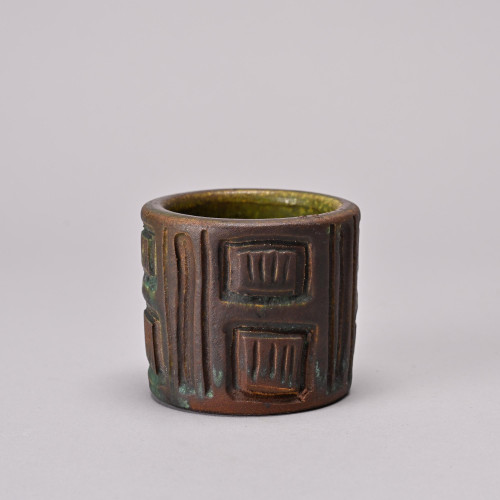 Cylindrical  pot by Suzanne Douly-Ramié for Madoura, Vallauris, circa 1950