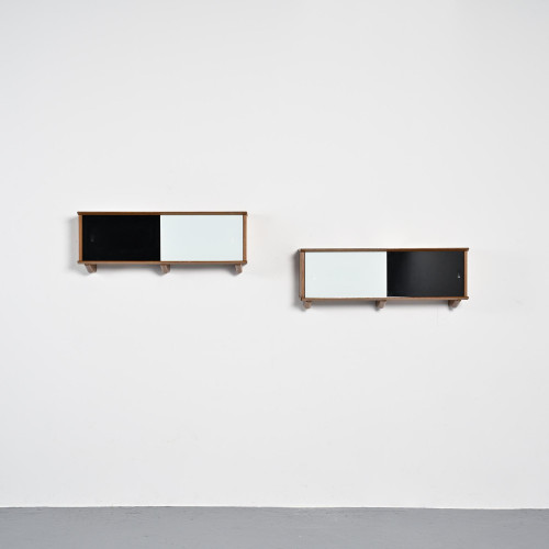 Pair of wall-mounted cabinets by Didier Rozaffy, Meubles Oscar, circa 1955