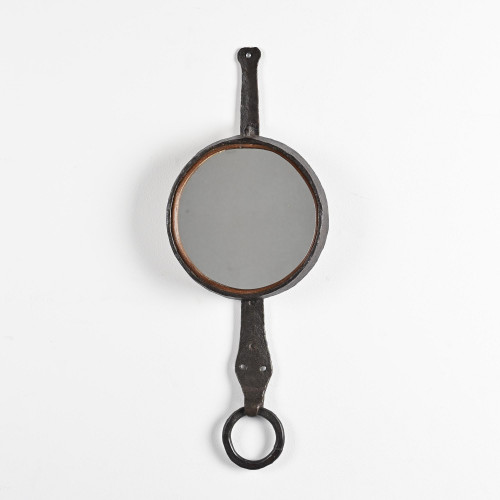 Miroir en fer martelé par Léopold Gest, France, circa 1970