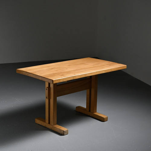 Table Les Arcs en orme massif, circa 1970