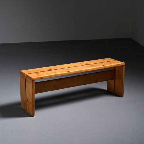 Solid Pine Bench from Les Arcs, France, circa 1973