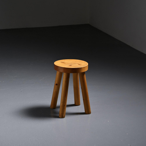 Tabouret par René Martin pour un chalet de Méribel, circa 1965