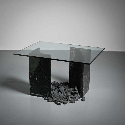 "Carrara Quarry" dining table by James Wines for Castigliani, Italy, 1989
