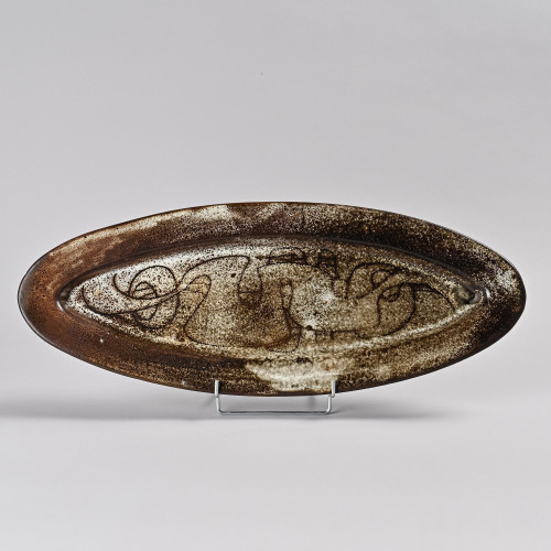 Grand plat en céramique par Michel Anasse, France, circa 1960