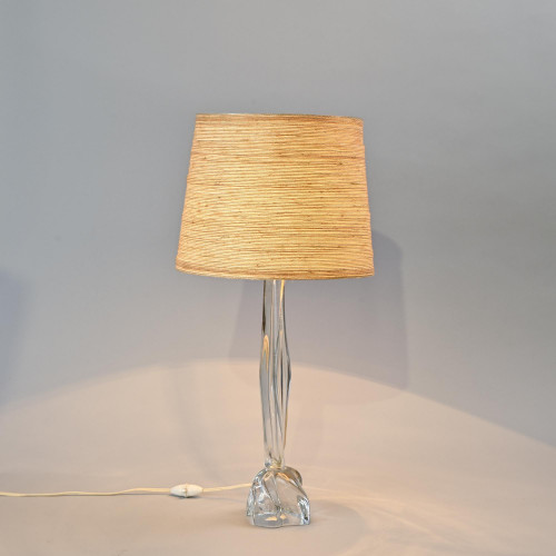 Lampe de table en cristal par Daum, France, années 1970