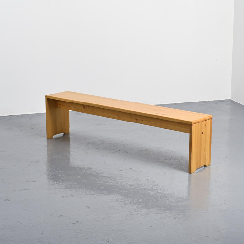 Large solid pine bench, France, circa 1970
