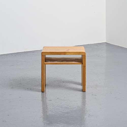 Solid Pine Nightstand from les Arcs, France 1975