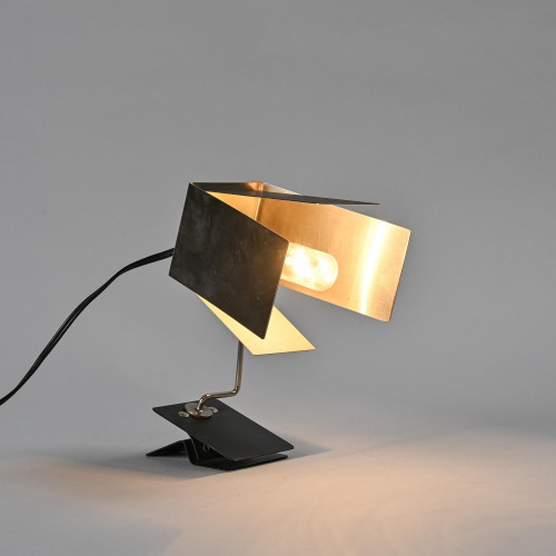 Lacquered metal clamp lamp, France 1960s