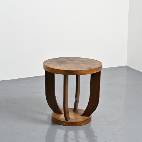 Guéridon Art Déco en bois marqueté, France, circa 1930
