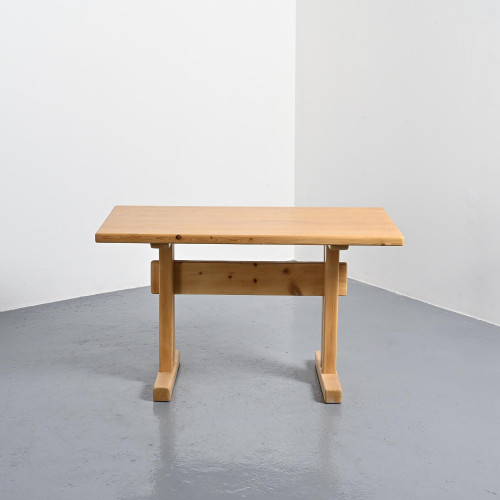 Solid Pine Dining Table, Les Arcs, France.