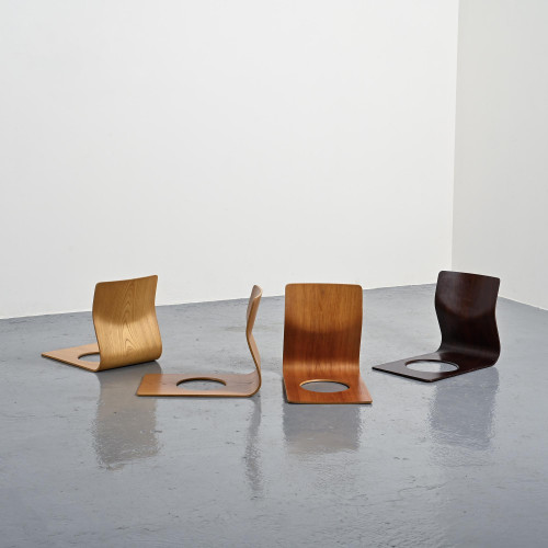 Chaise modèle Zaisu par Kenji Fujimori édition Tendo Mokko, Japon 1963