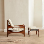 A pair of model P40 Iroco chairs with footstools by Franco Bettonica (1927 - 1999)
