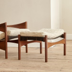 A pair of model P40 Iroco chairs with footstools by Franco Bettonica (1927 - 1999)