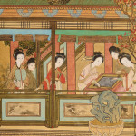 'One Hundred Beauties,' ink and watercolour on silk panels