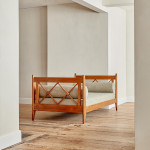 An oak and ash daybed in the manner of Rene Gabriel (1899 - 1950)