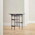 An Aesthetic Movement ebonised rectangular side table attributed to F.B. Goodyer for The Aesthetic Gallery