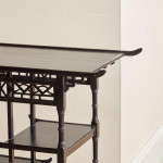 An Aesthetic Movement ebonised rectangular side table attributed to F.B. Goodyer for The Aesthetic Gallery