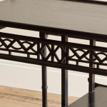 An Aesthetic Movement ebonised rectangular side table attributed to F.B. Goodyer for The Aesthetic Gallery