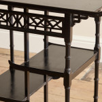 An Aesthetic Movement ebonised rectangular side table attributed to F.B. Goodyer for The Aesthetic Gallery