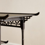 An Aesthetic Movement ebonised rectangular side table attributed to F.B. Goodyer for The Aesthetic Gallery