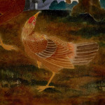 A Chinese Export reverse painted mirror