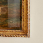 A Chinese Export reverse painted mirror
